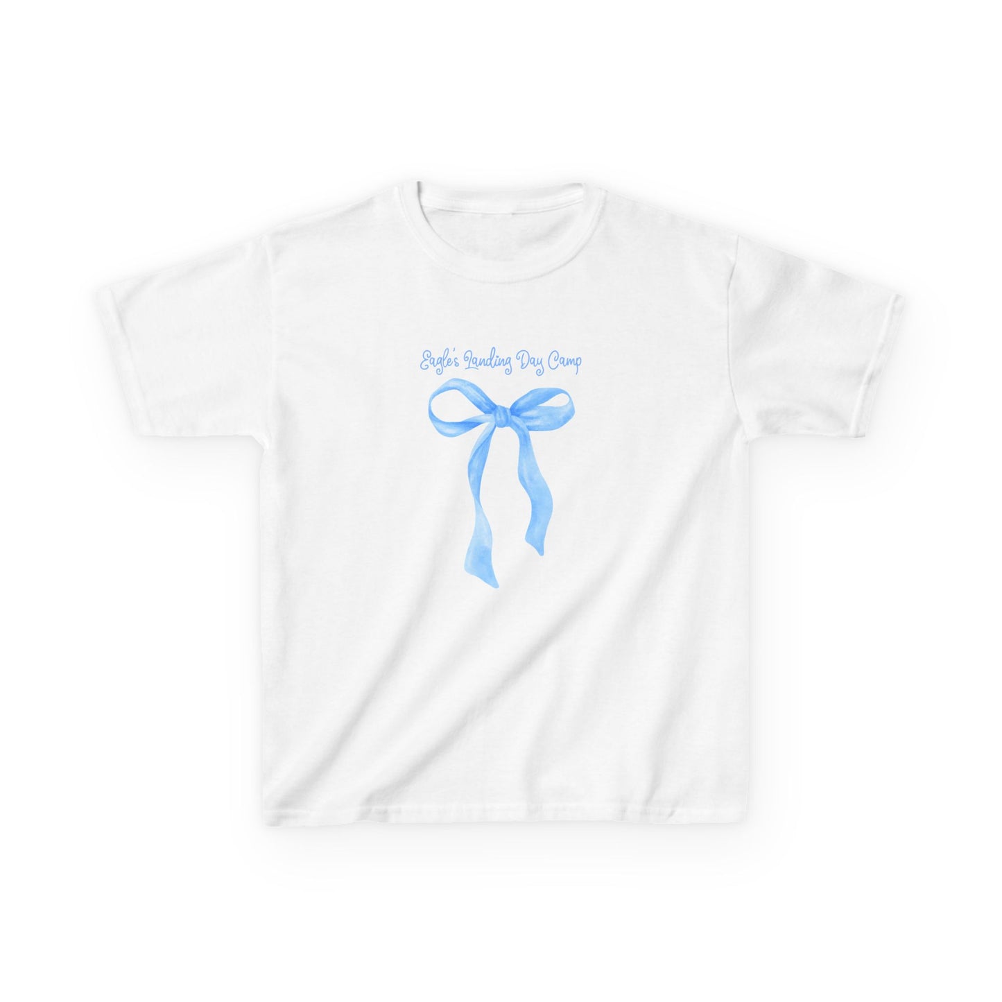 Kids Heavy Cotton™ Tee - Blue Ribbon Coquette Bow Design