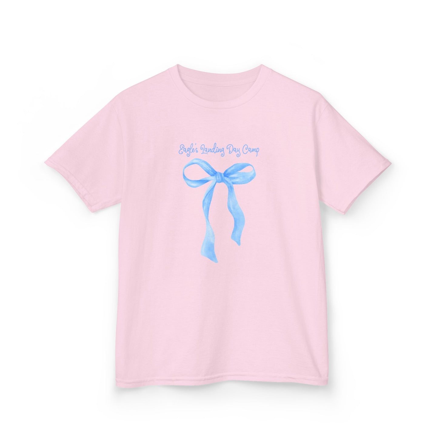 Kids Heavy Cotton™ Tee - Blue Ribbon Coquette Bow Design