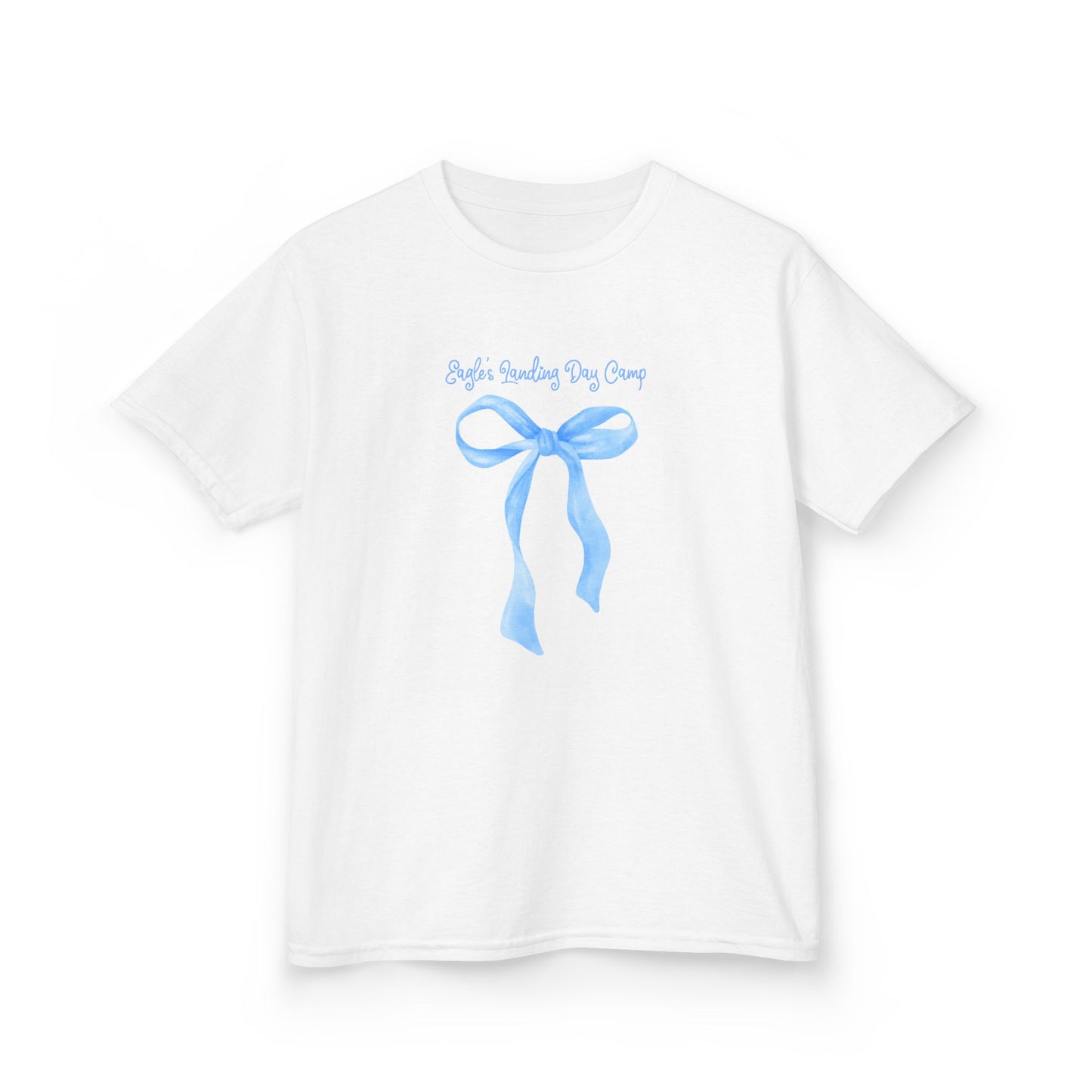 Kids Heavy Cotton™ Tee - Blue Ribbon Coquette Bow Design