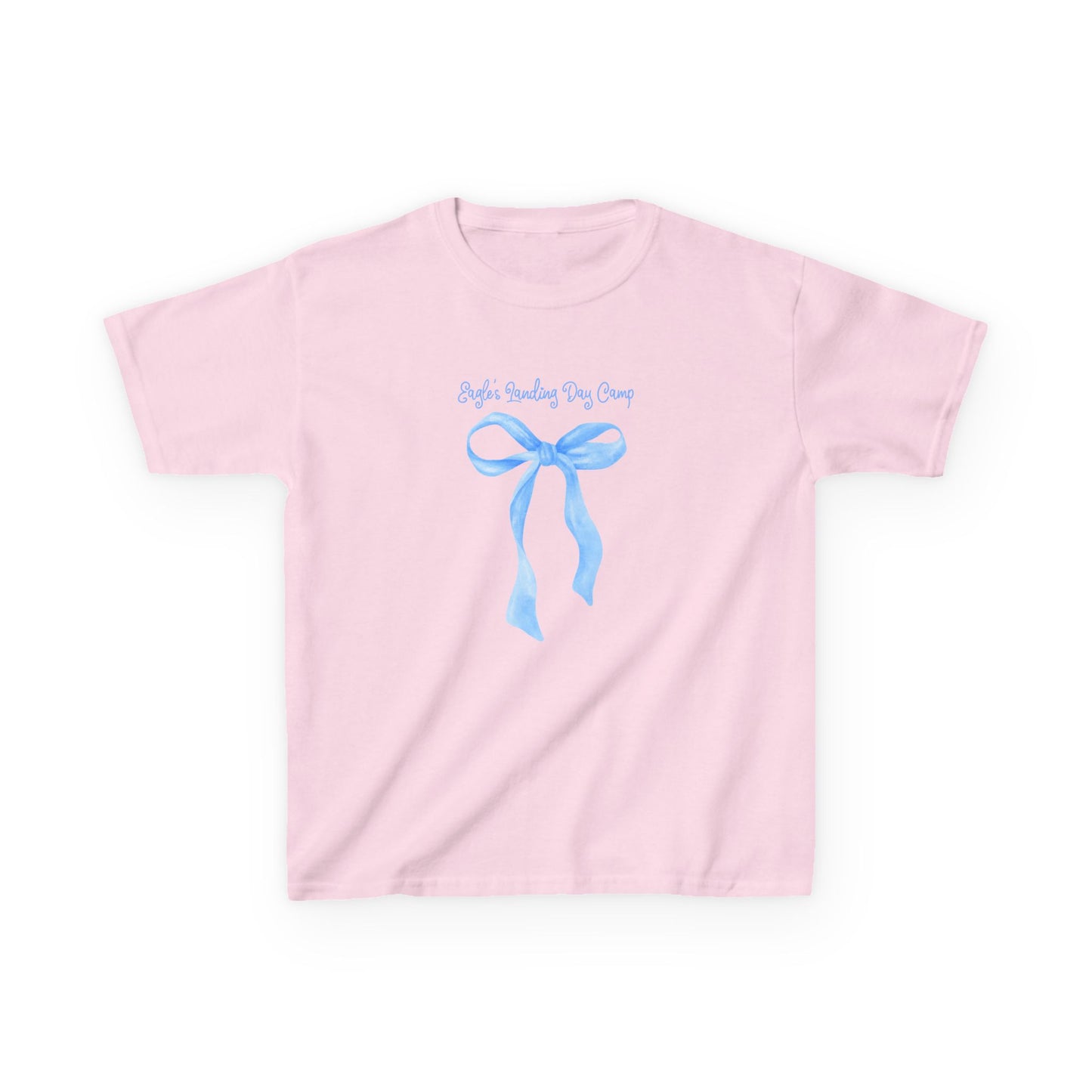 Kids Heavy Cotton™ Tee - Blue Ribbon Coquette Bow Design