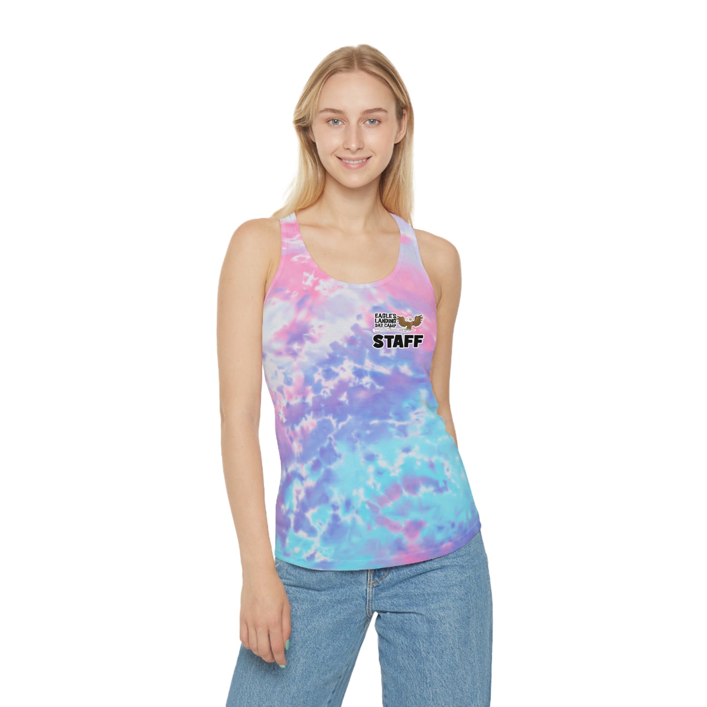 Custom Tie Dye Racerback Tank Top - STAFF Edition