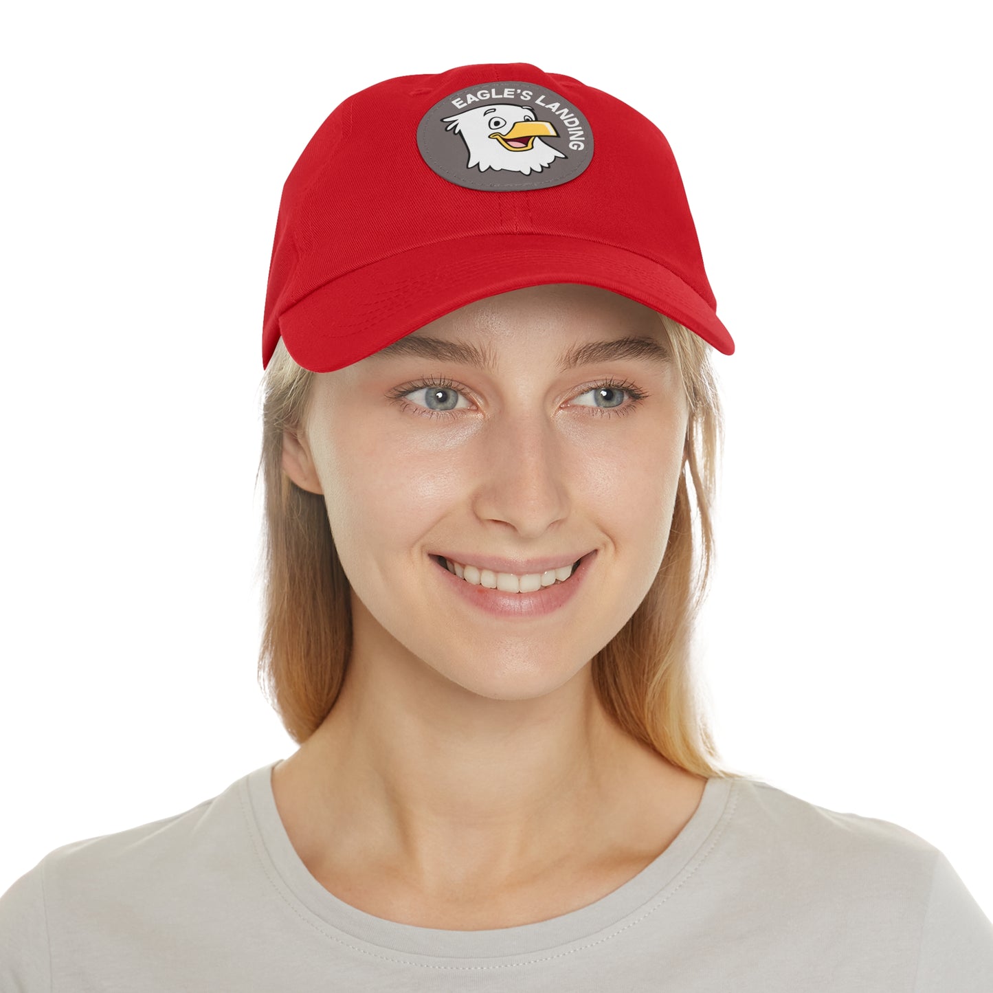ADULT Hat with Leather Patch (Round)