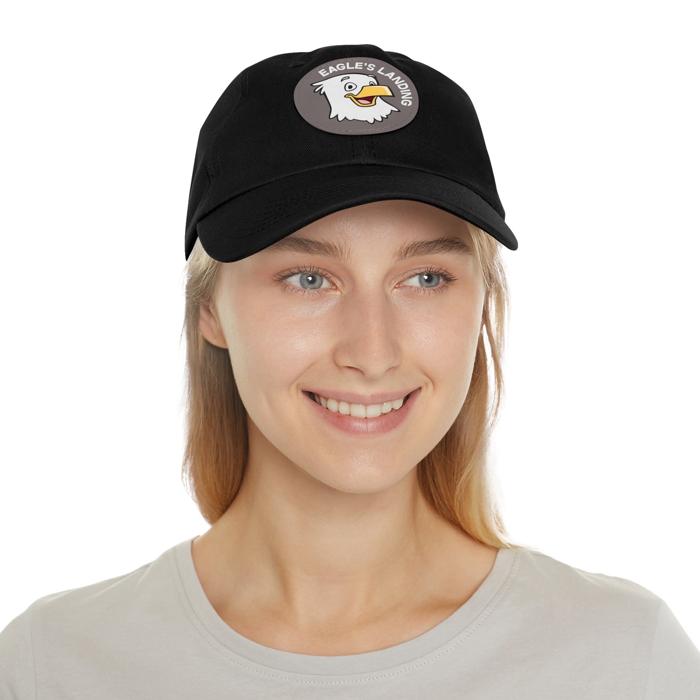 ADULT Hat with Leather Patch (Round)