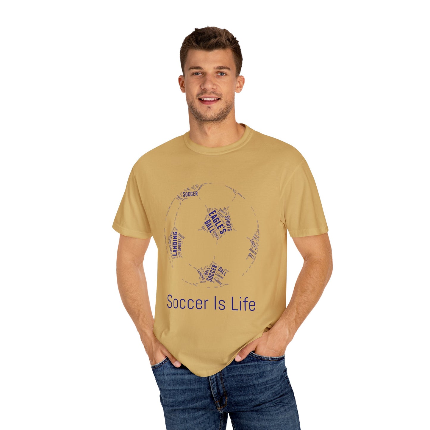 Soccer Is Life Unisex Garment-Dyed T-Shirt - Perfect for Fans & Sports Lovers