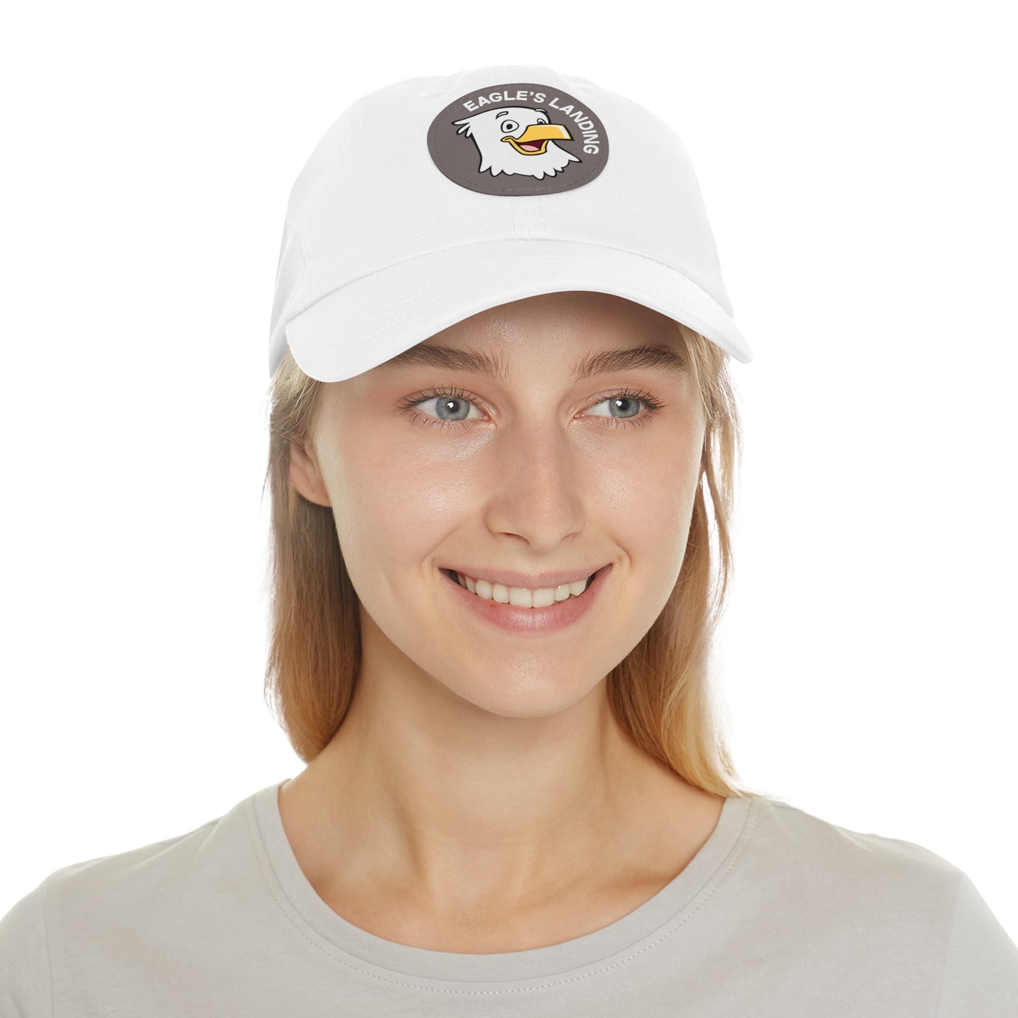 ADULT Hat with Leather Patch (Round)
