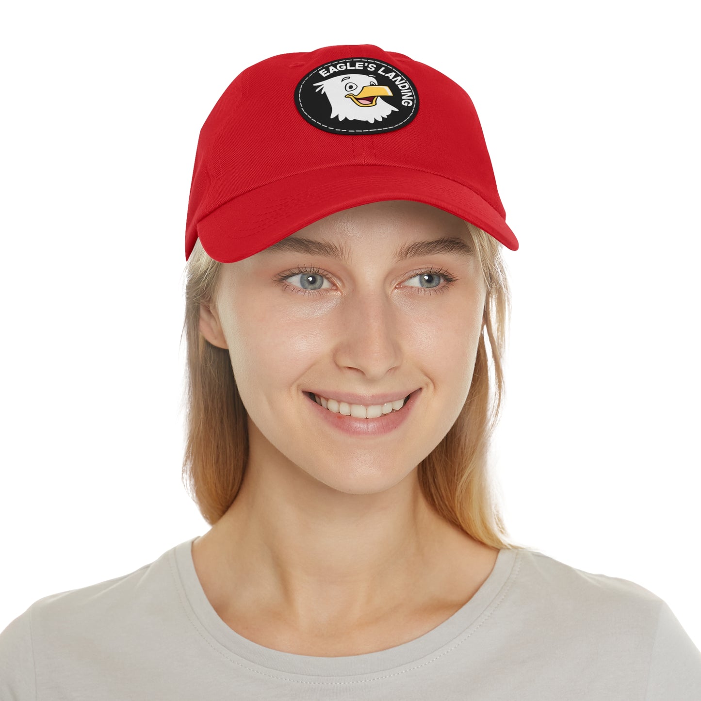 ADULT Hat with Leather Patch (Round)
