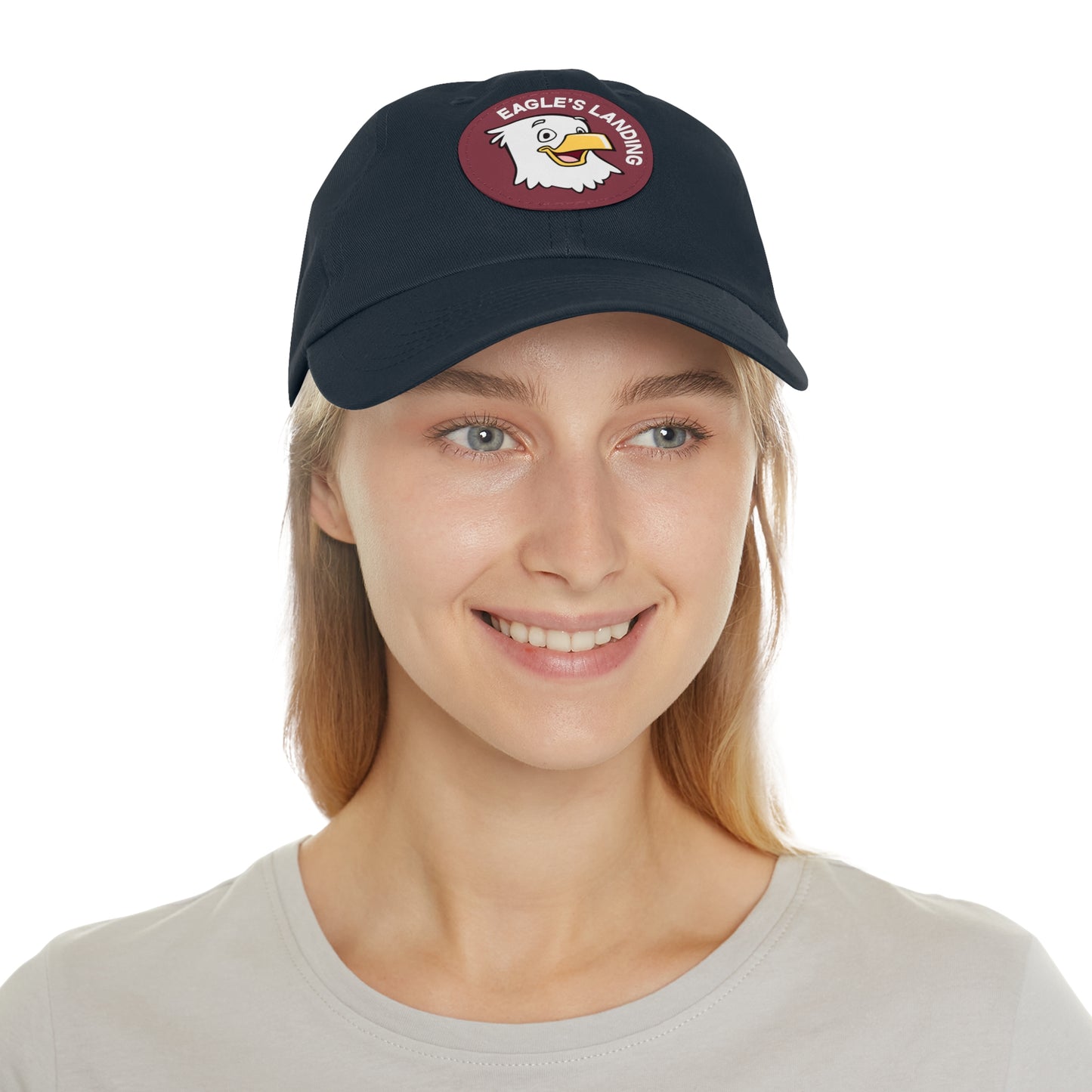 ADULT Hat with Leather Patch (Round)