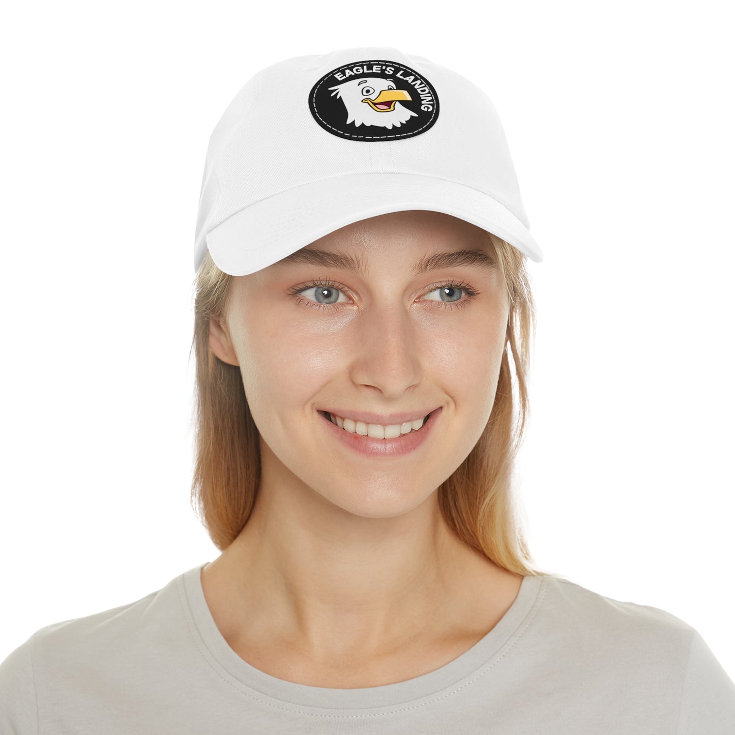 ADULT Hat with Leather Patch (Round)