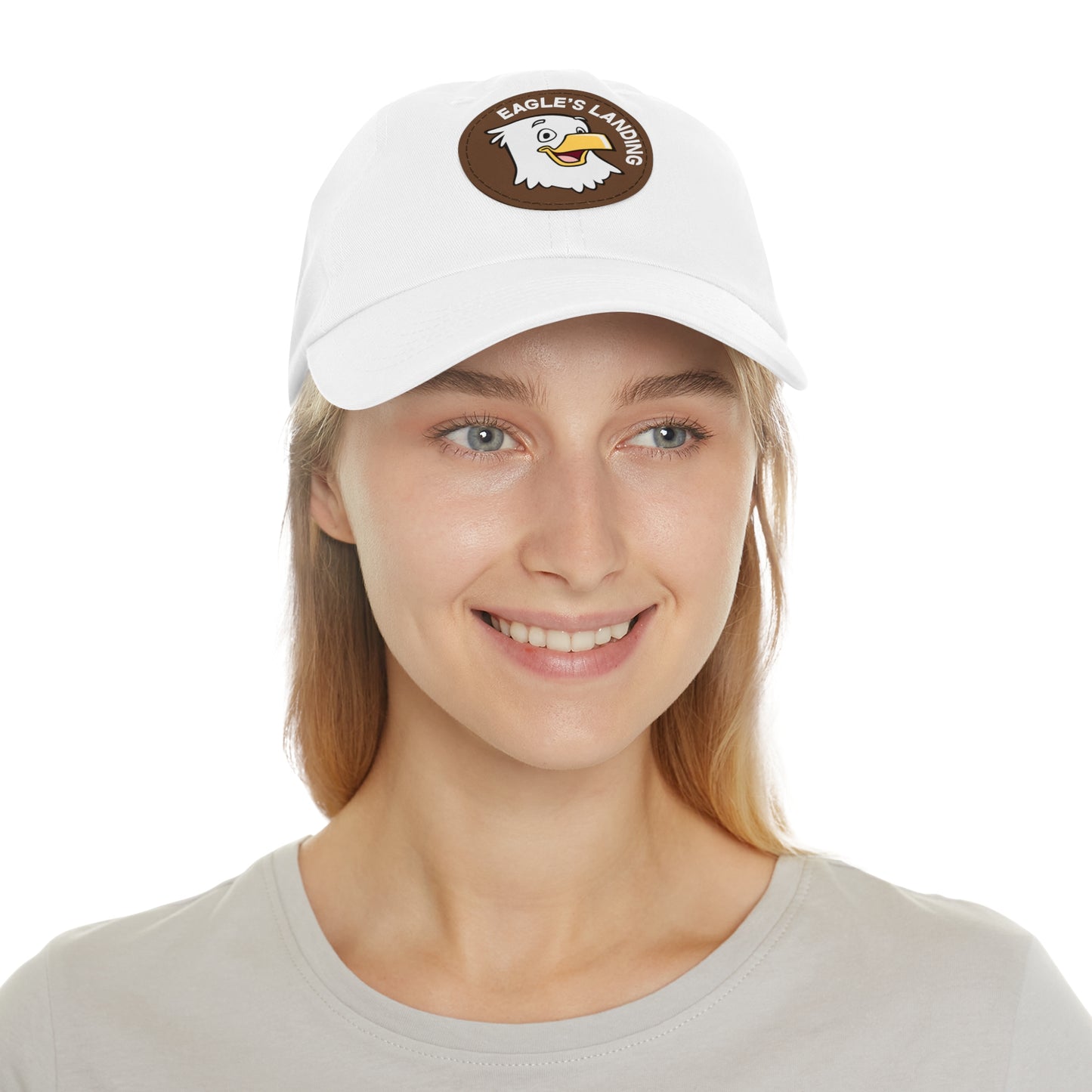 ADULT Hat with Leather Patch (Round)