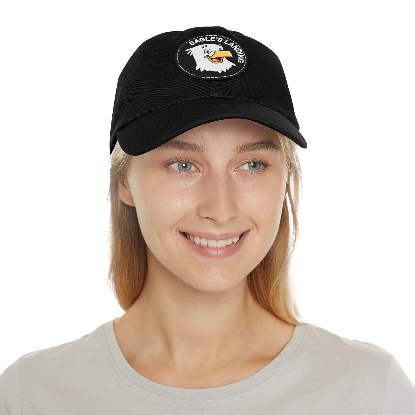 ADULT Hat with Leather Patch (Round)